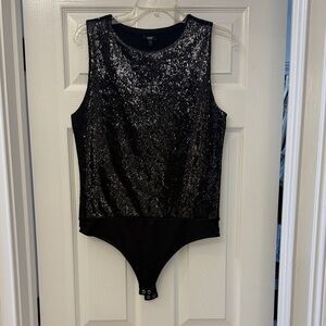 Express Black Sequin Top